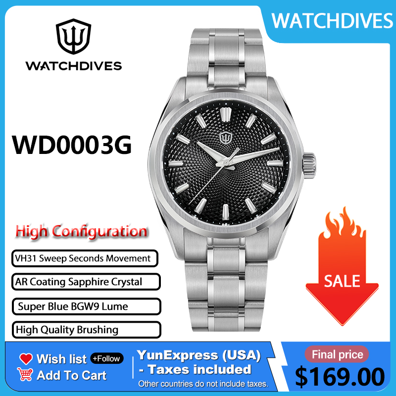 Guilloché Dial Watch - Watchdives WD0003G Guilloche Dial Men Watch