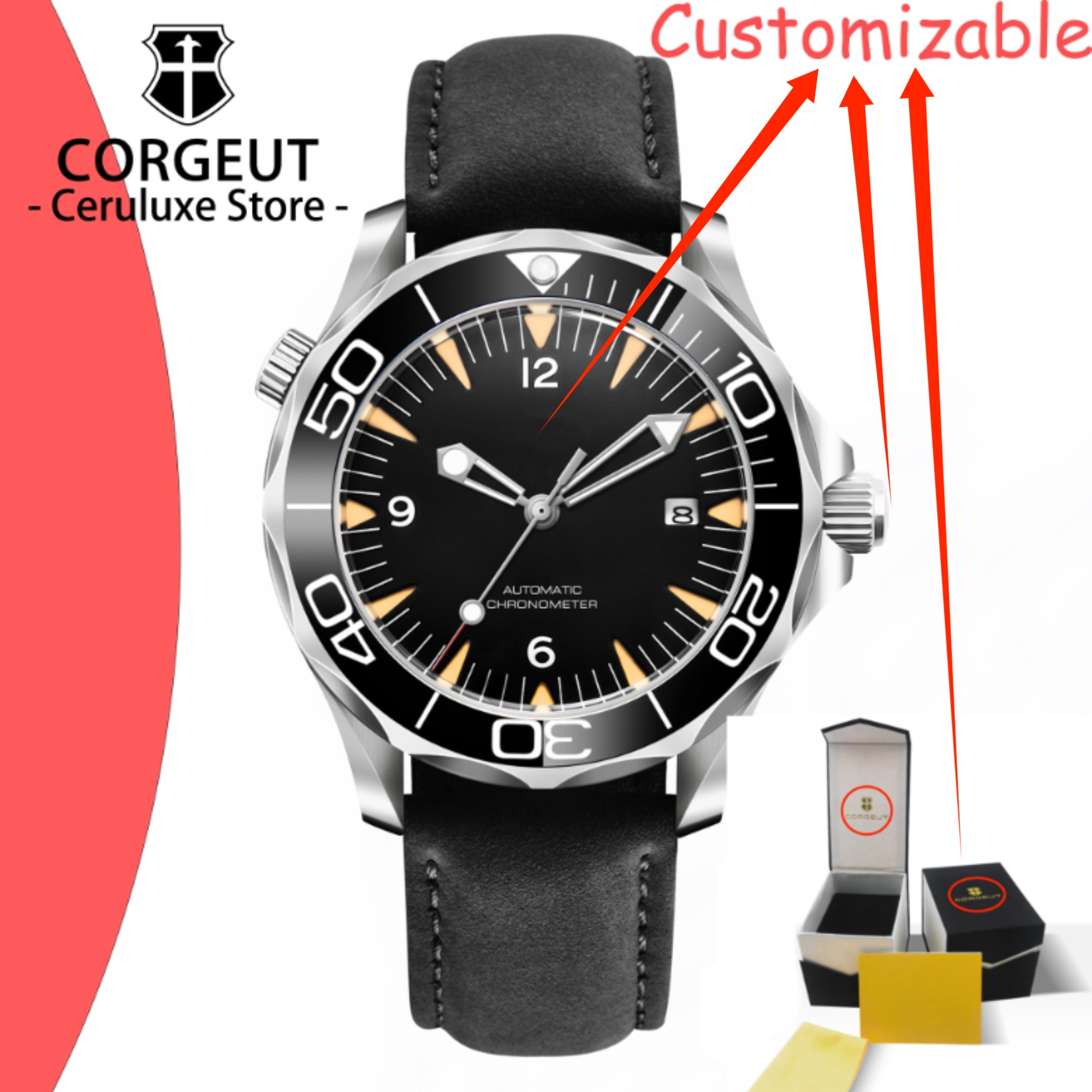 Luxury Watch In Japan - CUSTOM Logo Sapphire Glass Automatic Mechanical