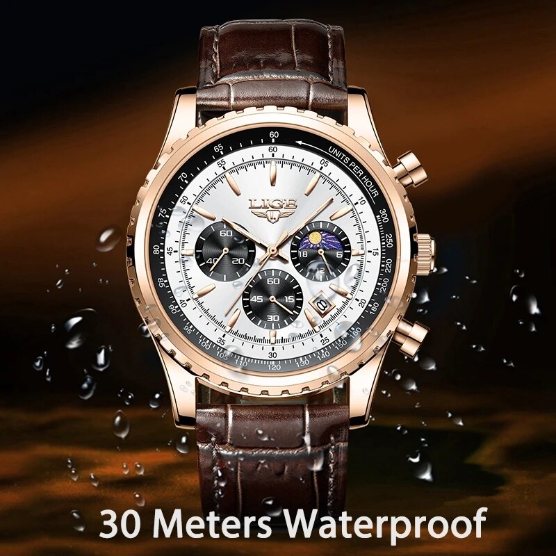 LIGE New Mens Watches Top Bran - Luxury Watch Low Price recension och pris