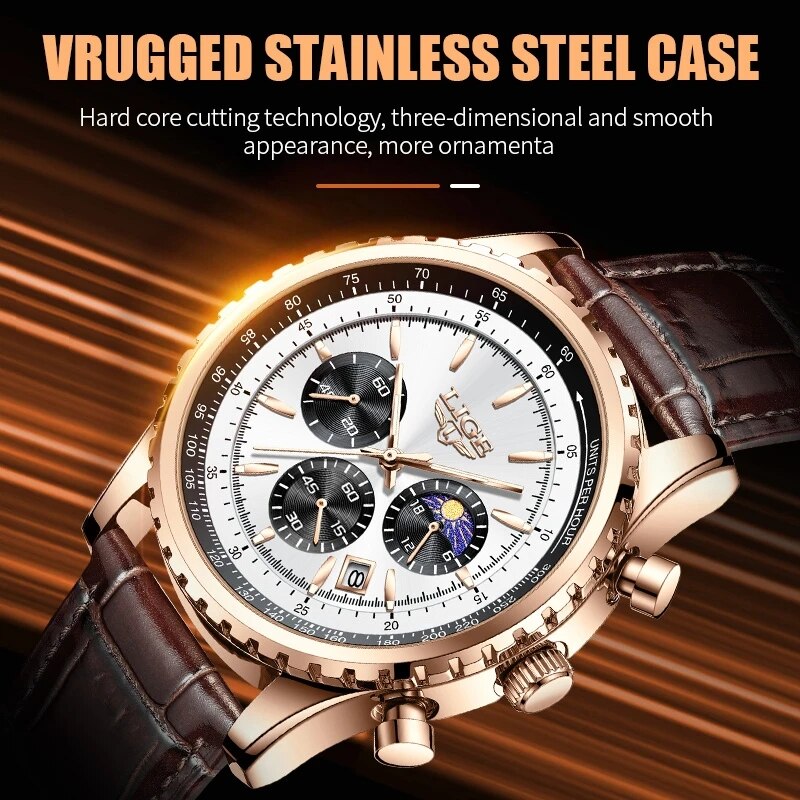 LIGE New Mens Watches Top Bran - Luxury Watch Low Price recension och pris