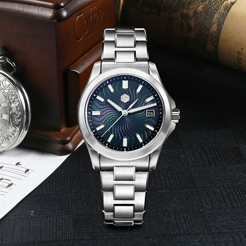 San Martin Men Automatic Watch - Guilloché Dial Watch recension och pris