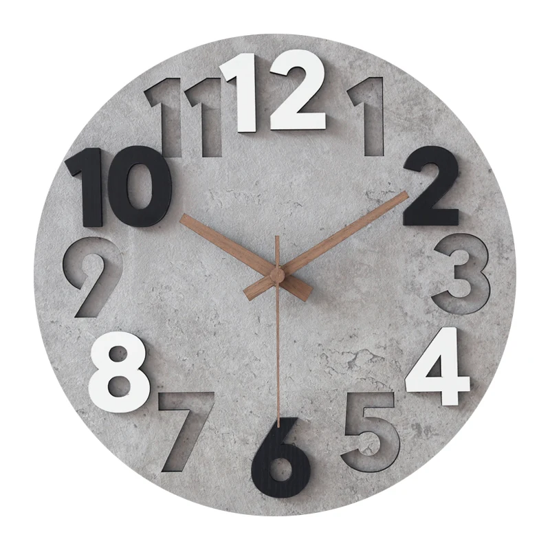Modern 3d Wall Clock Wood Cloc - Luxury Watch Europe recension och pris
