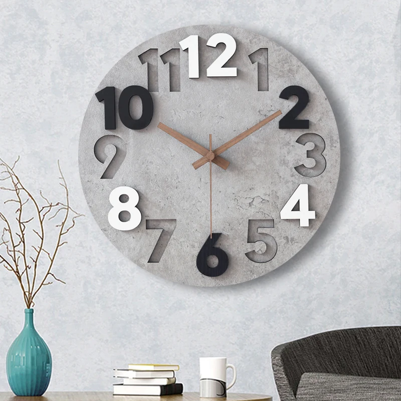Modern 3d Wall Clock Wood Cloc - Luxury Watch Europe recension och pris
