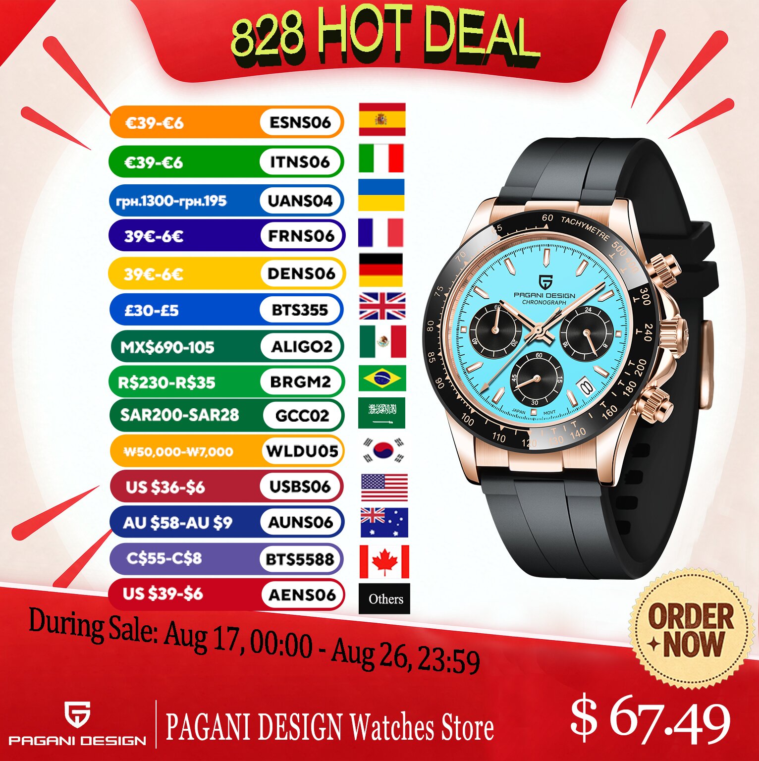 PAGANI DESIGN Mens Stop Watch  - Luxury Watch In Japan recension och pris